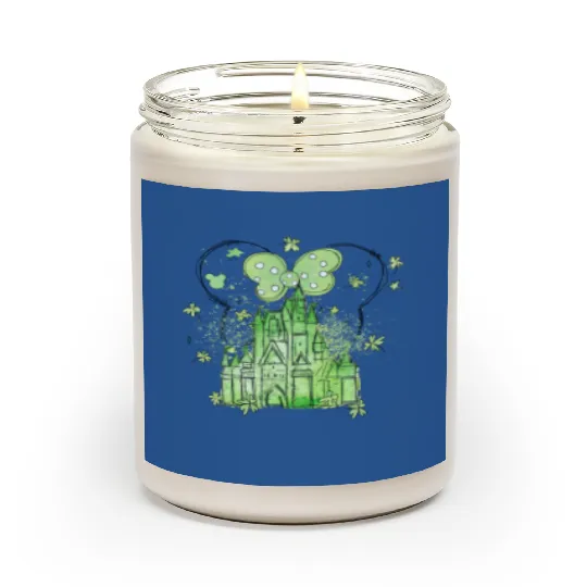 Disneyland St Patricks Day Scented Candles, Clover Disney Castle Minnie Mouse Scented Candles