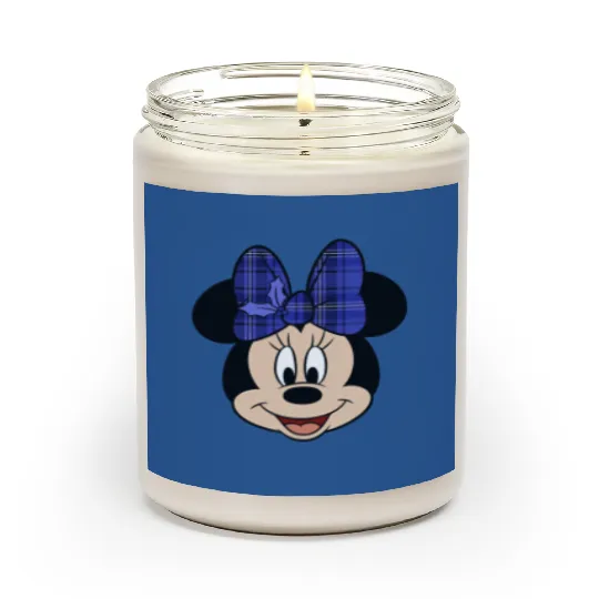 Disney Minnie Mouse Plaid Print Bow Scented Candles, Disney 100 Years Of Wonder Scented Candles