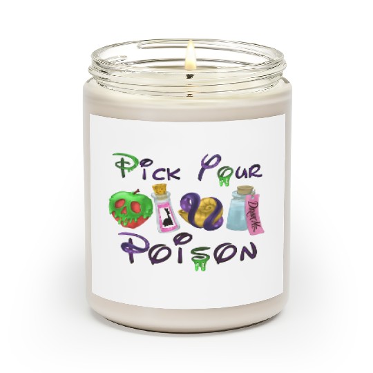 Pick Your Poison Scented Candles, Disney Villain Scented Candles, Halloween Scented Candles