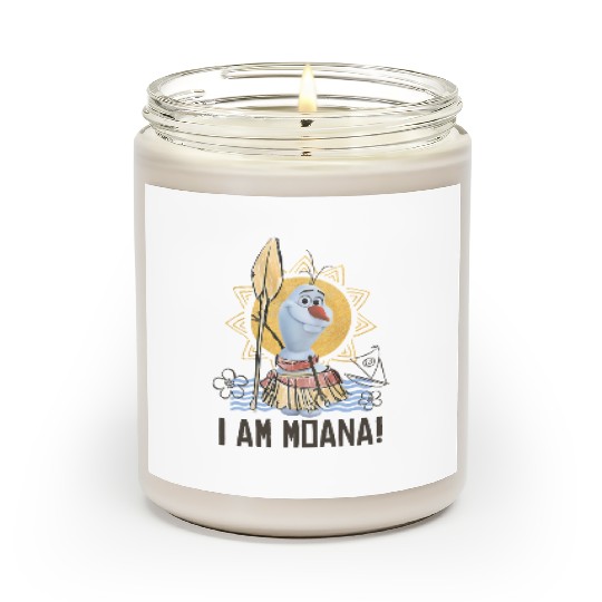 Funny Disney Olaf Presents Moana Scented Candles, I Am Moana Bella Canvas Scented Candles, Disney Vation Scented Candles