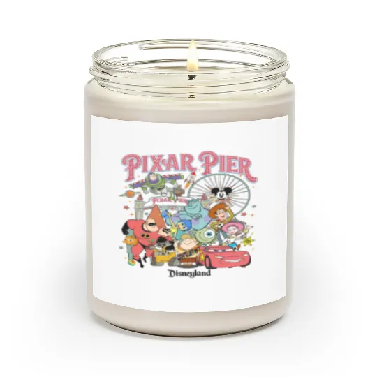 Vintage Pixar Pier Disneyland Scented Candles, Disneyland Pixar Fest 2024 Scented Candles, Meet me at Pixar Pier Disney Pixar Characters