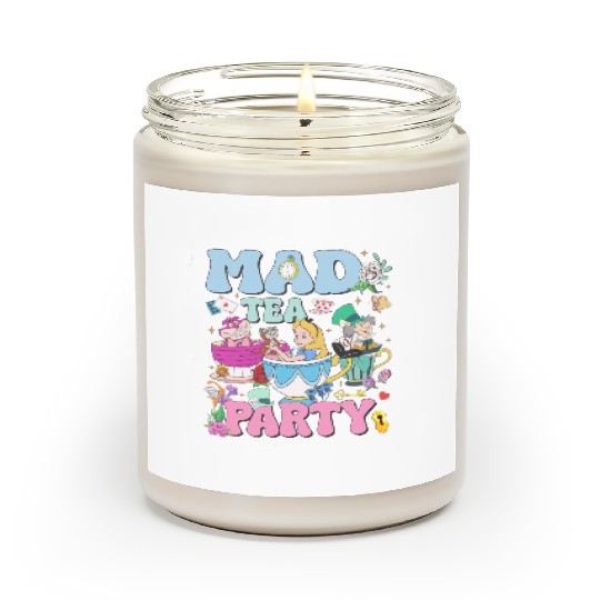 Vintage Mad Tea Party Disneyland Alice in Wonderland Scented Candles, Floral Alice Mad Hatter
