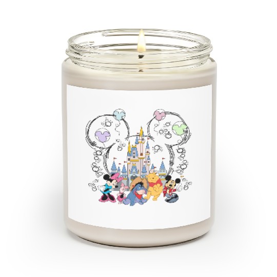 Retro Disney Magic Kingdom Scented Candles, Disney Friends Scented Candles