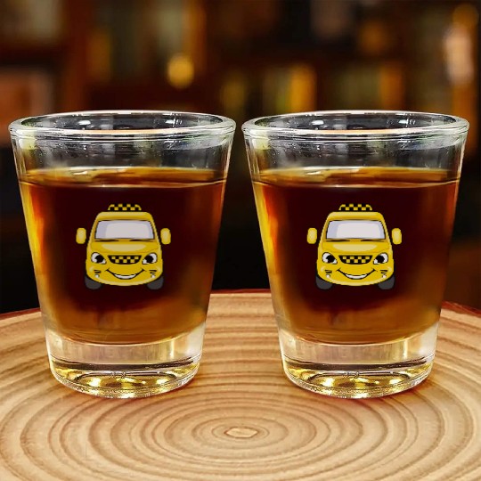 Taxi design art Shot Glasses