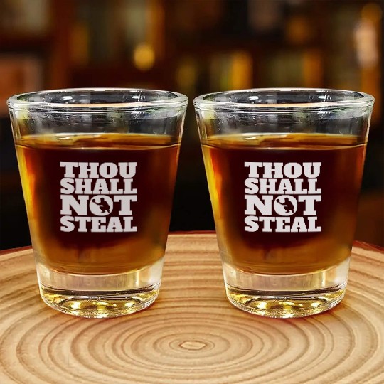 Thou Shall Not Steal Funny Baseball Catcher Shot Glasses