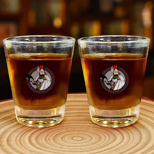 ancient warrior Sparta ax helmet raincoat pattern Shot Glasses