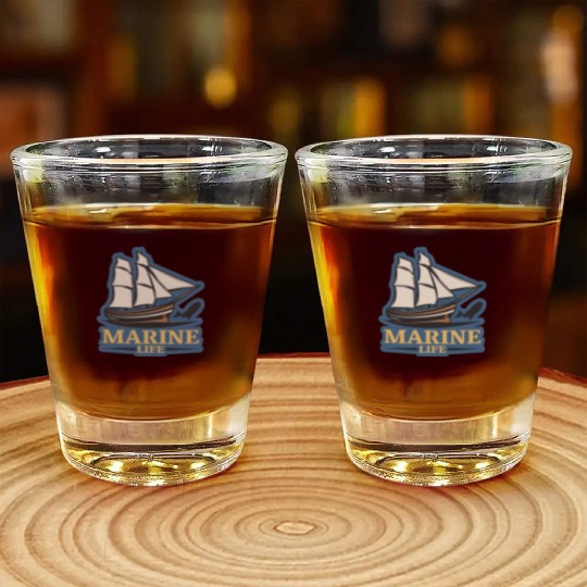 marine life logo Shot Glasses