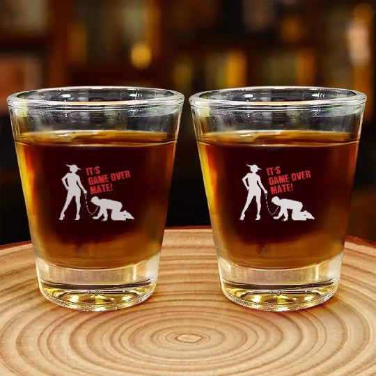 Funny Grunge Game Over Mate Stag Night Party Shot Glasses