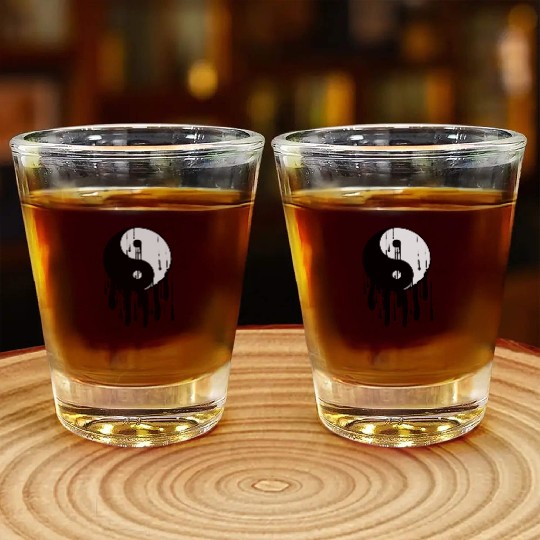 Yin Yang Melting Chinese Tai Chi Symbol Light Shot Glasses