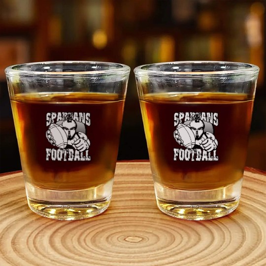 Spartans Football Homecoming Sports School Pride Shot Glasses