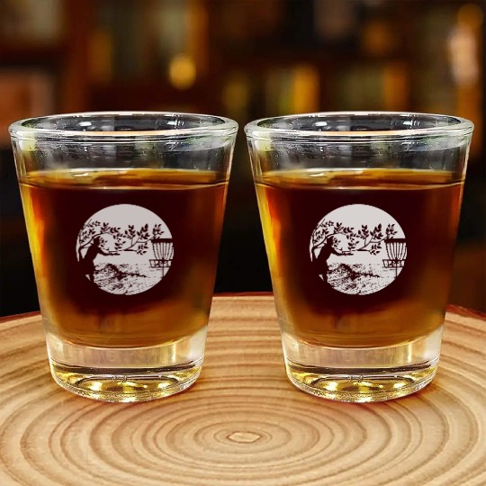 Vintage Disc Golf Discgolf Frisbee Geschenk Shot Glasses