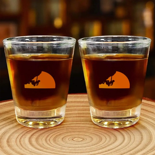 Climbing Sun - Climbing, Bouldering, Mountains, Gi Shot Glasses