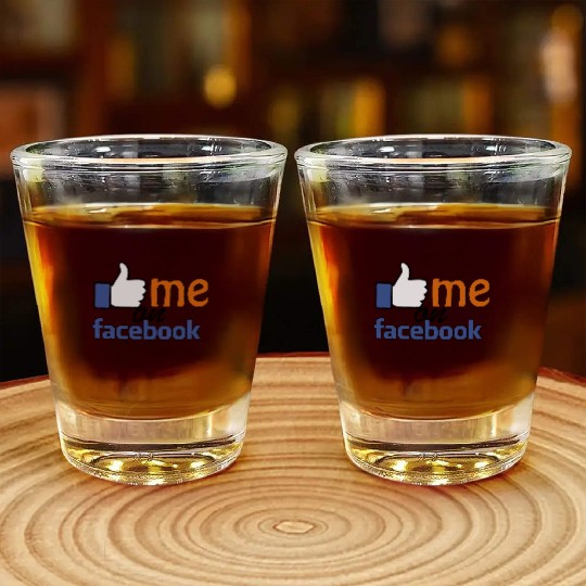 like me on facebook Shot Glasses