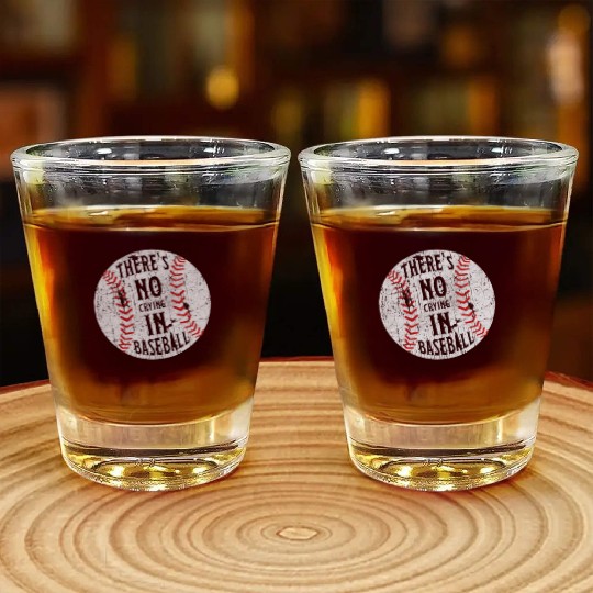 There's No Crying In Baseball I Love Sport Softba Shot Glasses
