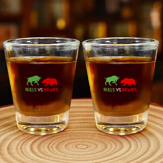 Stock Market trader/FOREX TRADER: Bulls vs. Bears Shot Glasses