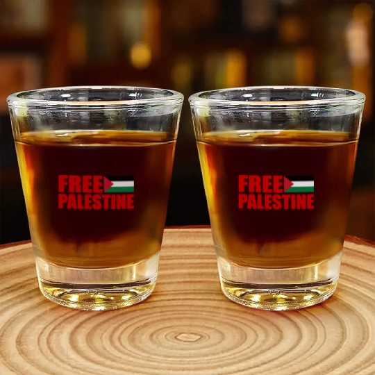 Free palestine Shot Glasses