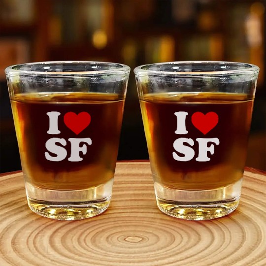 I Love Sf San Francisco Heart Shot Glasses