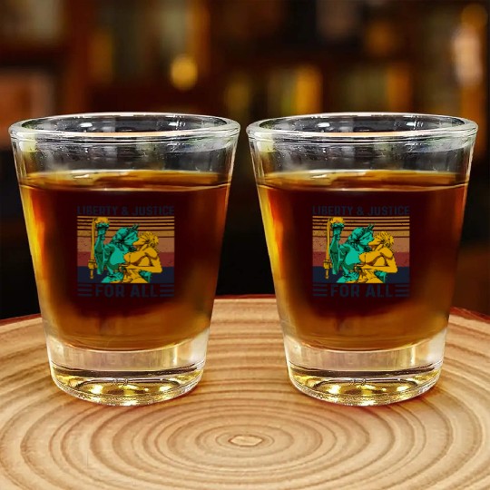 Liberty Justice For All Lesbian Lgbt Pride Shot Glasses