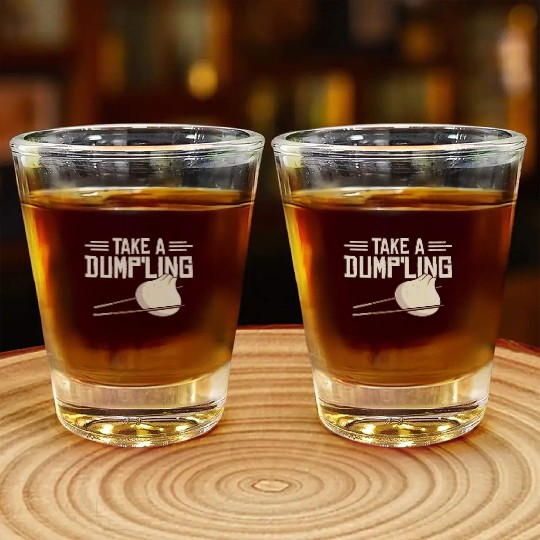 Dumpling Asian Food Chinese Food Fan Shot Glasses