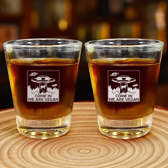 Alien Galaxy Ufo Extraterrestrial Spaceship space Shot Glasses