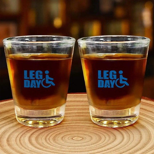 Leg Day Handicapped Wheelchair 19 Shot Glasses