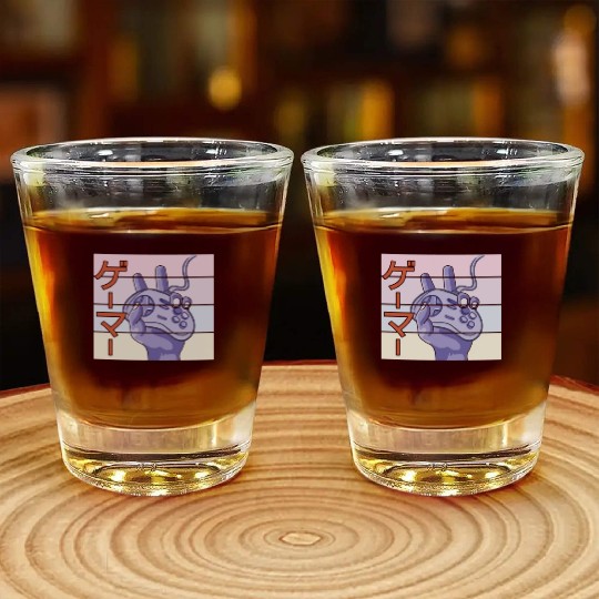 Japanese Play Video Game Lover Arcade Gamer Gaming Shot Glasses