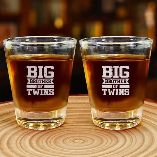 Big Brother Of Twins New Sister Sibling Big Shot Glasses