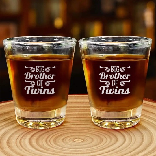 Big Brother Of Twins New Sister Sibling Big Shot Glasses