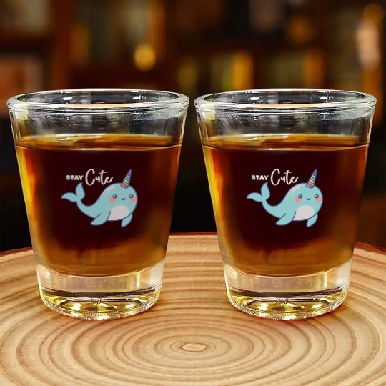 Stay Cute, Narwhal Shot Glasses