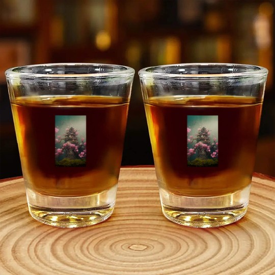 Underwater Sakura Temple Shot Glasses