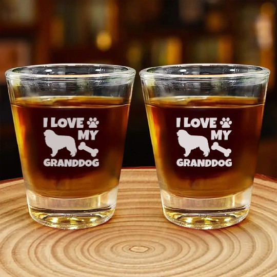I Love My Granddog Great Pyrenees Shot Glasses
