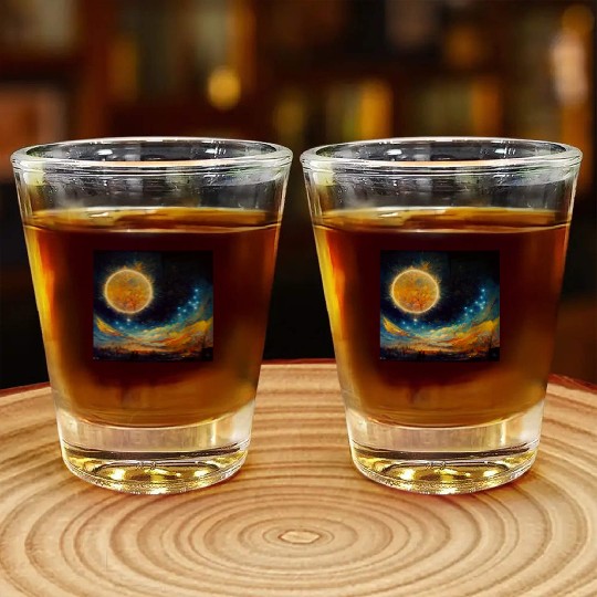 Full moon and Sun Shot Glasses