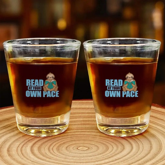 Read at your own Pace Sloth lazy Environment Shot Glasses
