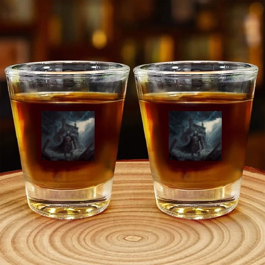 Death Knight in Thunderstorm Shot Glasses