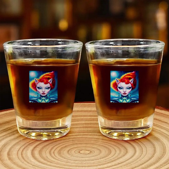 "Alien Cat Woman" Shot Glasses