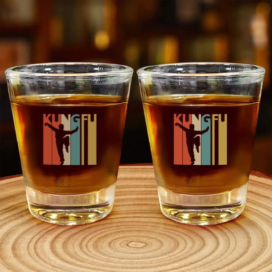 Vintage Kung Fu Lover Gift Shot Glasses