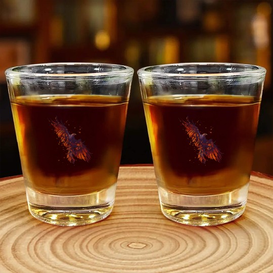 Hawk flying Shot Glasses