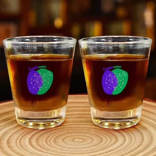 Cosmic Climb A Minimalist Capricorn Design Shot Glasses
