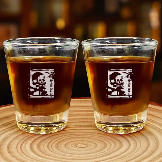 UNDERGROUND skull PUNK design Shot Glasses