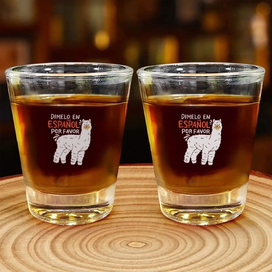 Spanish Teacher Llama Shot Glasses