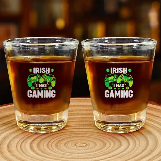 Irish I Was Gaming Video Game Irish Flag St Patric Shot Glasses