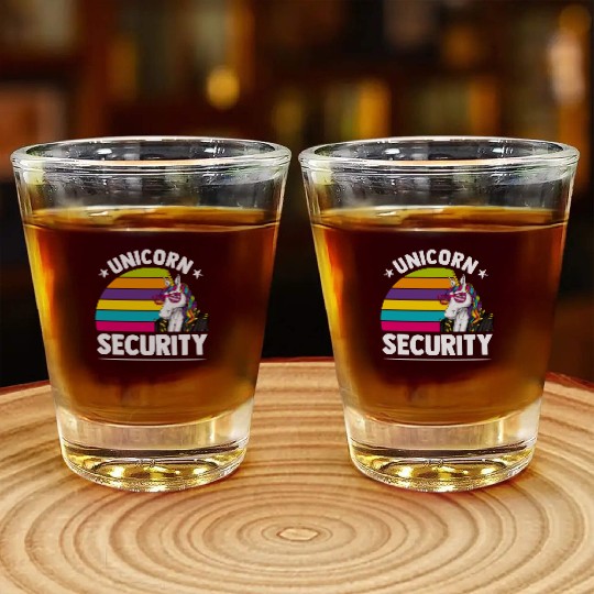 Unicorn Security Funny Unicorn Lover Mythical Shot Glasses