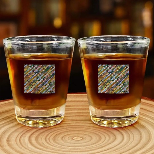 Wildlife Stripe Multi Color Collage Shot Glasses