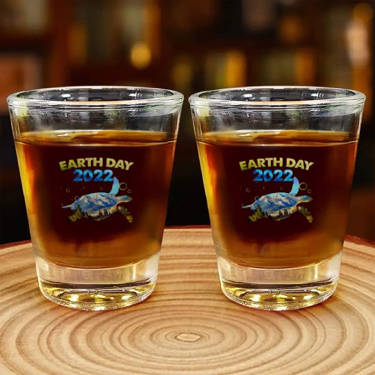 Sea Turtle Earth Day Everyday 2022 Planet World Shot Glasses