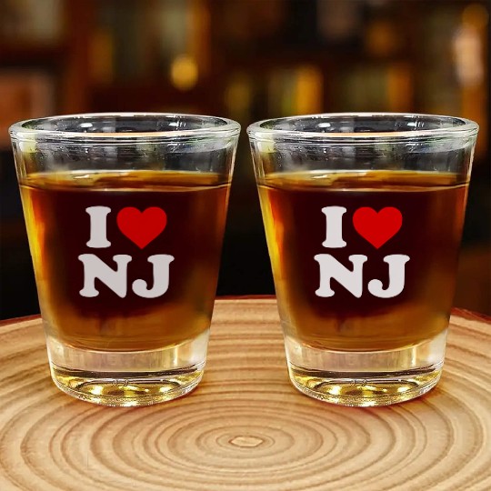 I Love Nj Heart New Jersey Shot Glasses
