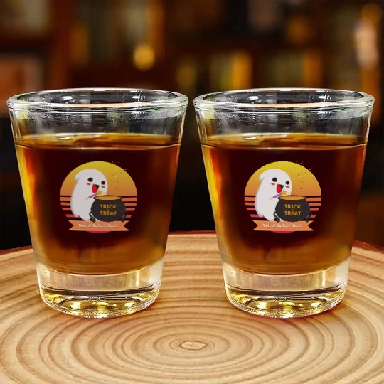 Halloween Cute Ghost Witching Hour Trick Or Treat Shot Glasses