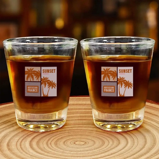 Sunset Paradise Hossegor France Shot Glasses