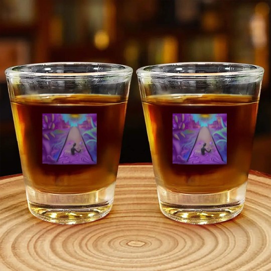 Psychedelic imagination Who am I, where am I? Shot Glasses