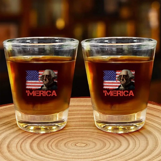 Merica George Washington Independence Day USA Shot Glasses