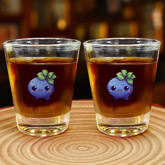 Blueberry kawaii Shot Glasses